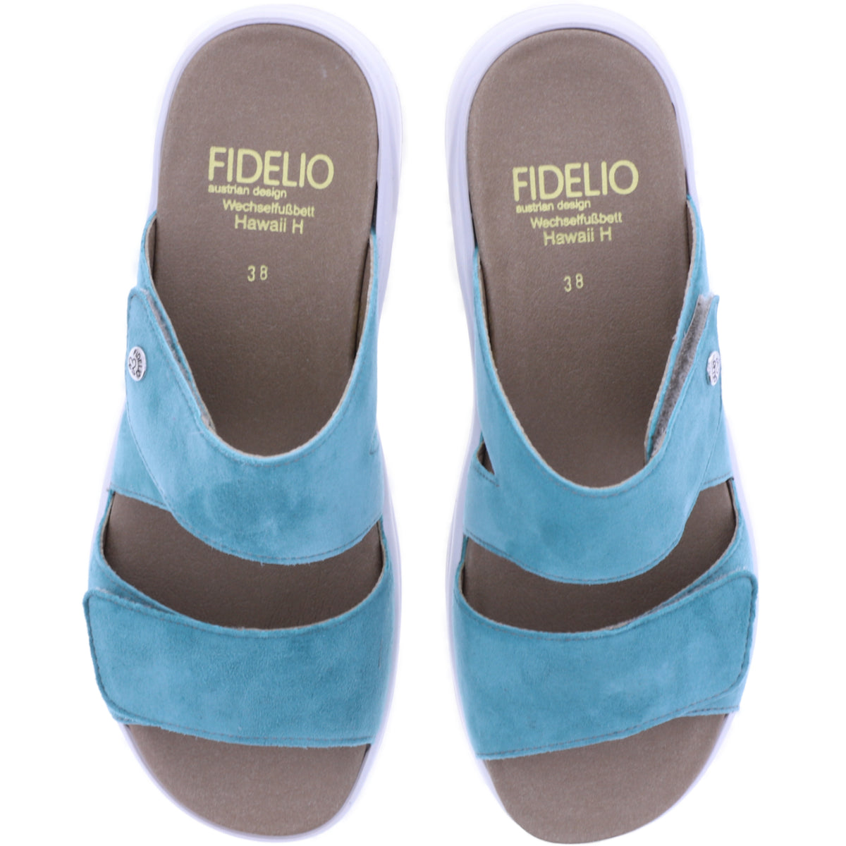 Fidelio | Hawaii | Tiffany-Türkis | Nubukleder | Weite: H | Damen Pantoletten