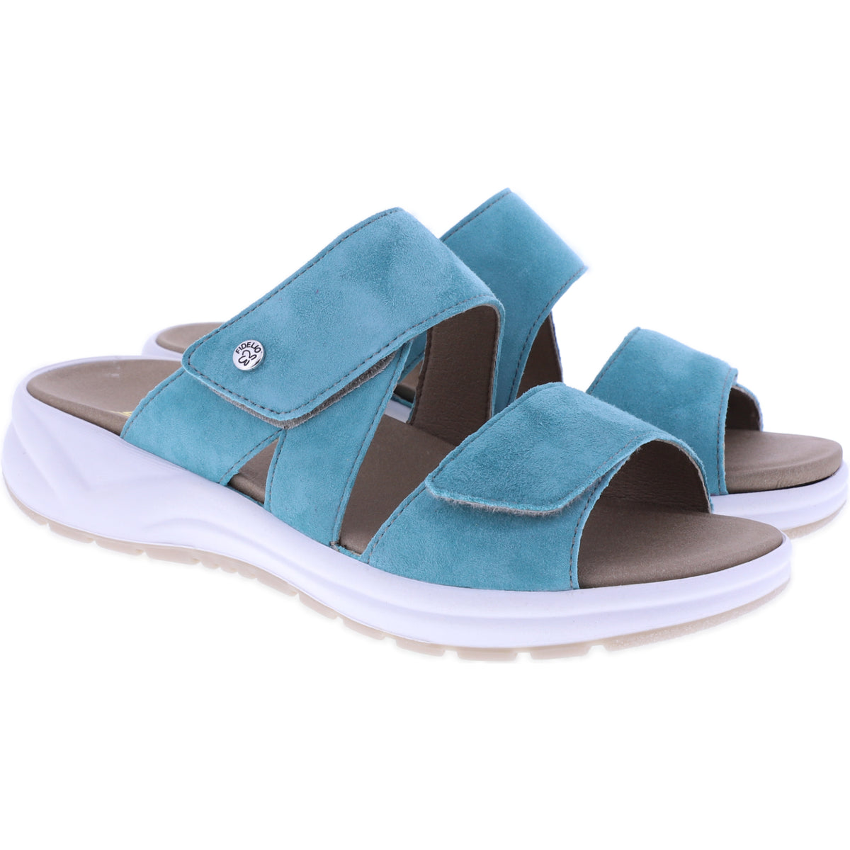 Fidelio | Hawaii | Tiffany-Türkis | Nubukleder | Weite: H | Damen Pantoletten