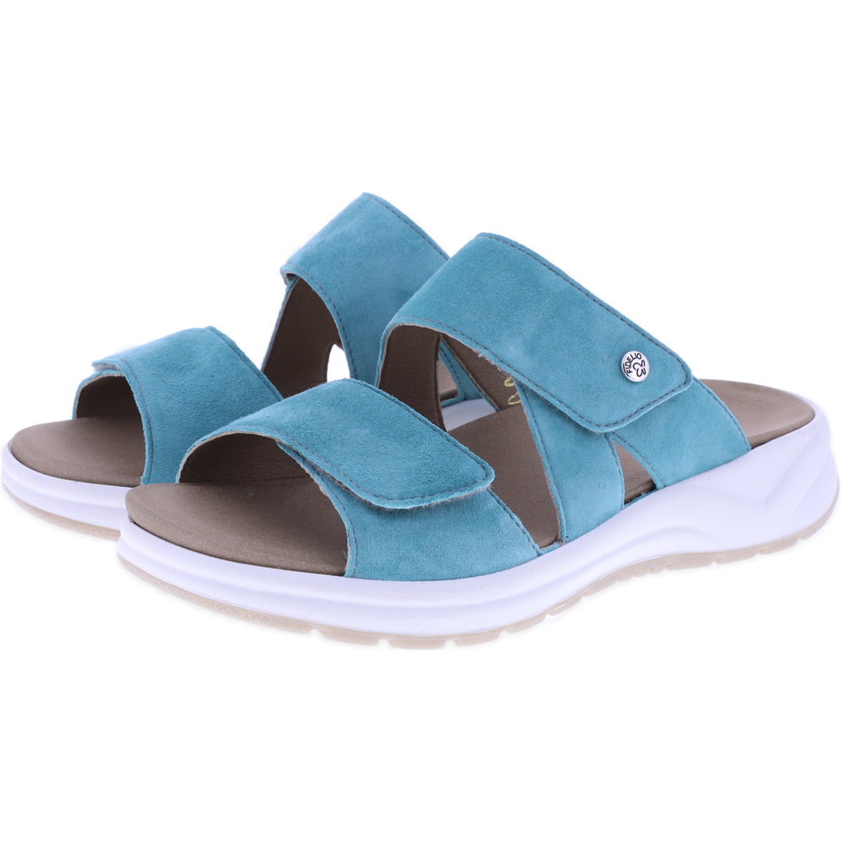 Fidelio | Hawaii | Tiffany-Türkis | Nubukleder | Weite: H | Damen Pantoletten