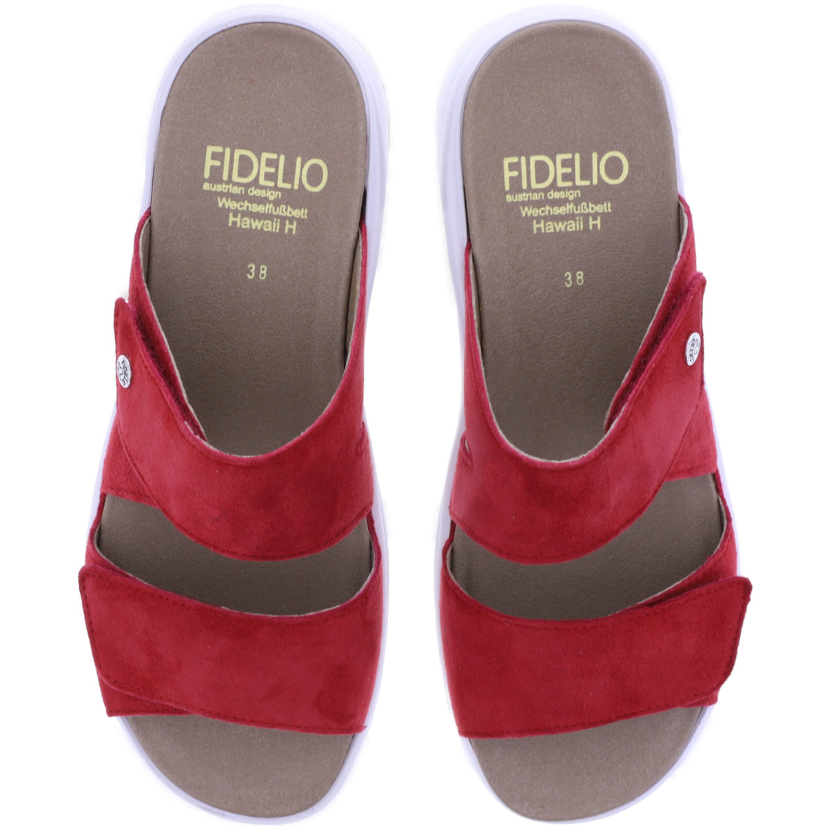 Fidelio | Hawaii | Fruttato-Rot | Nubukleder | Weite: H | Damen Pantoletten