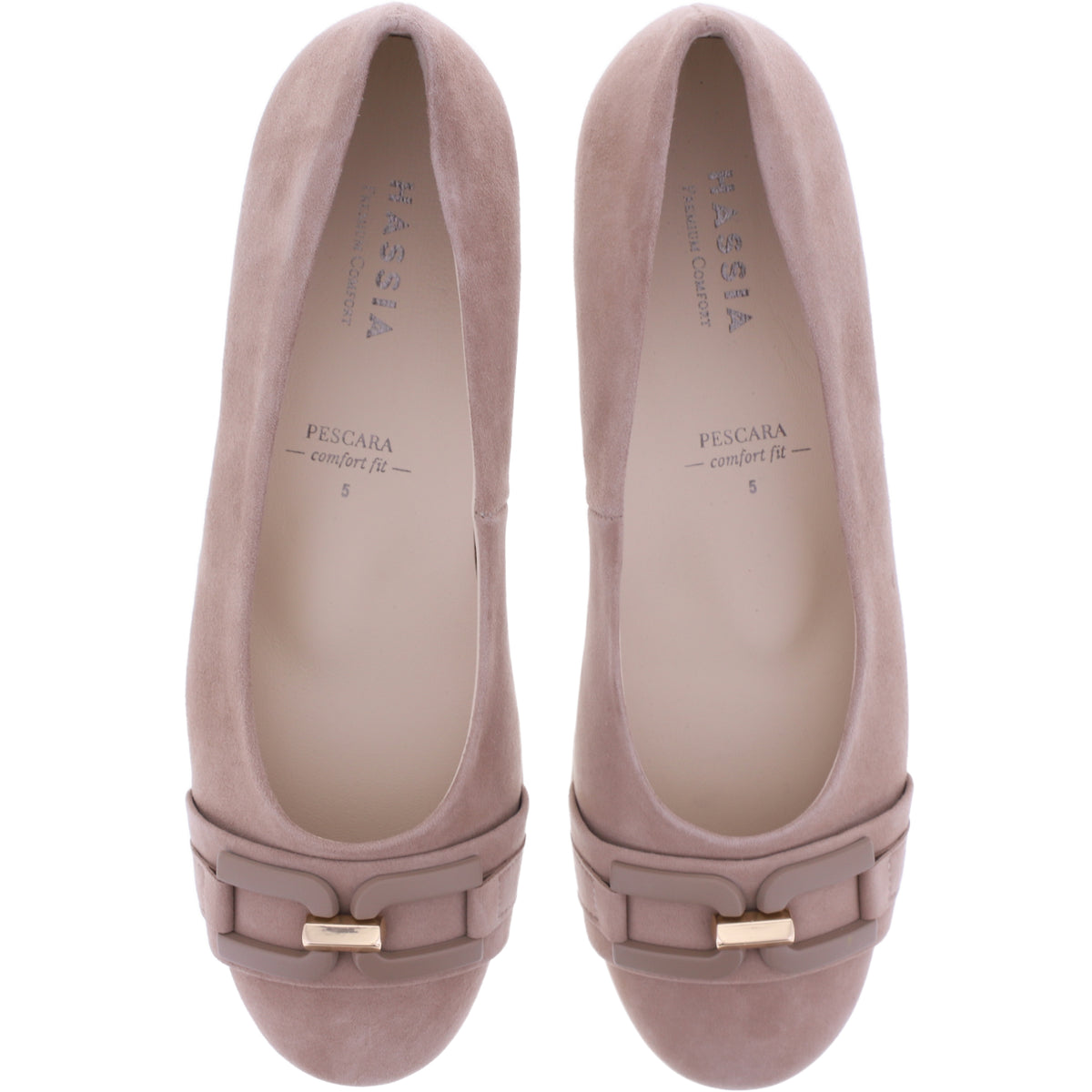 Hassia | Pescara | Cappuccino Samtziege | Wechselfußbett | 301722-2300 | Damen Ballerinas