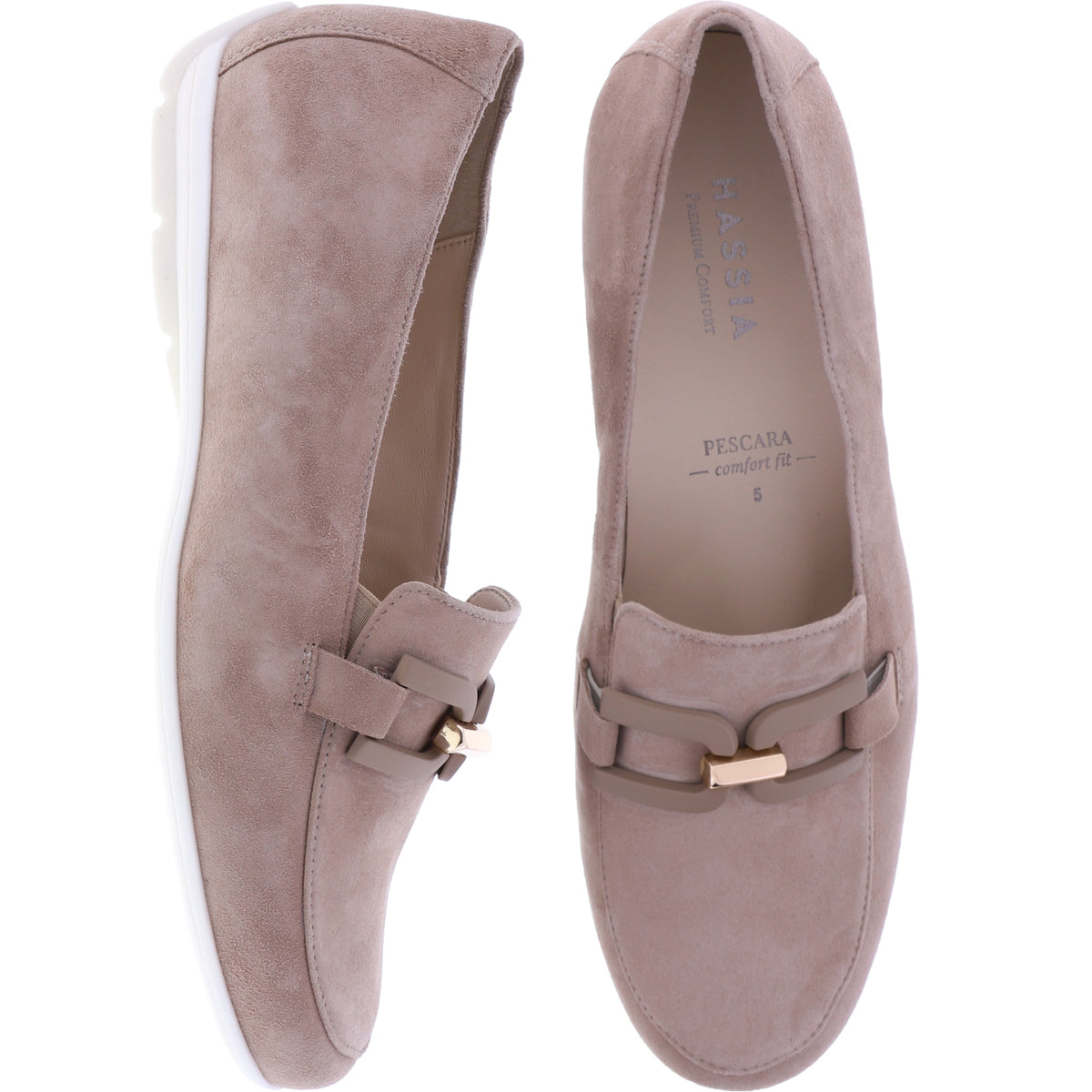 Hassia / Pescara / Cappuccino Samtziege / Wechselfußbett / 7-301742-2300 / Damen Slipper