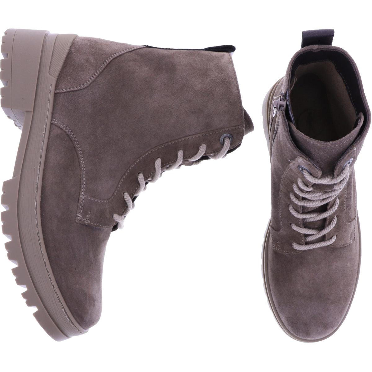 Ganter | Gela | Darktaupe Veloursleder| Naturlodenfutter | Weite: G | Wechselfußbett | 8-205003-9400
