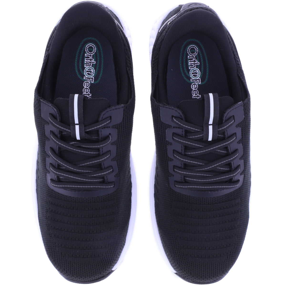 Orthofeet® | Kita | Schwarz-Weiß | Hands-Free Schuhe mit Fersendämpfung | Damen Schnürer