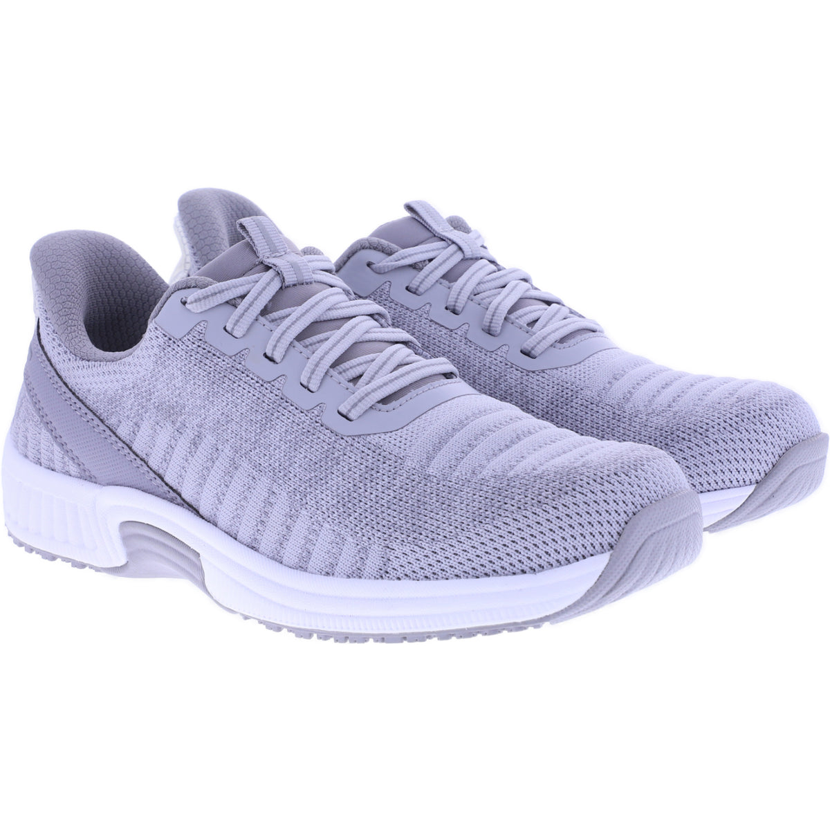 Orthofeet® | Kita | Hellgrau | Hands-Free Schuhe mit Fersendämpfung | Damen Schnürer