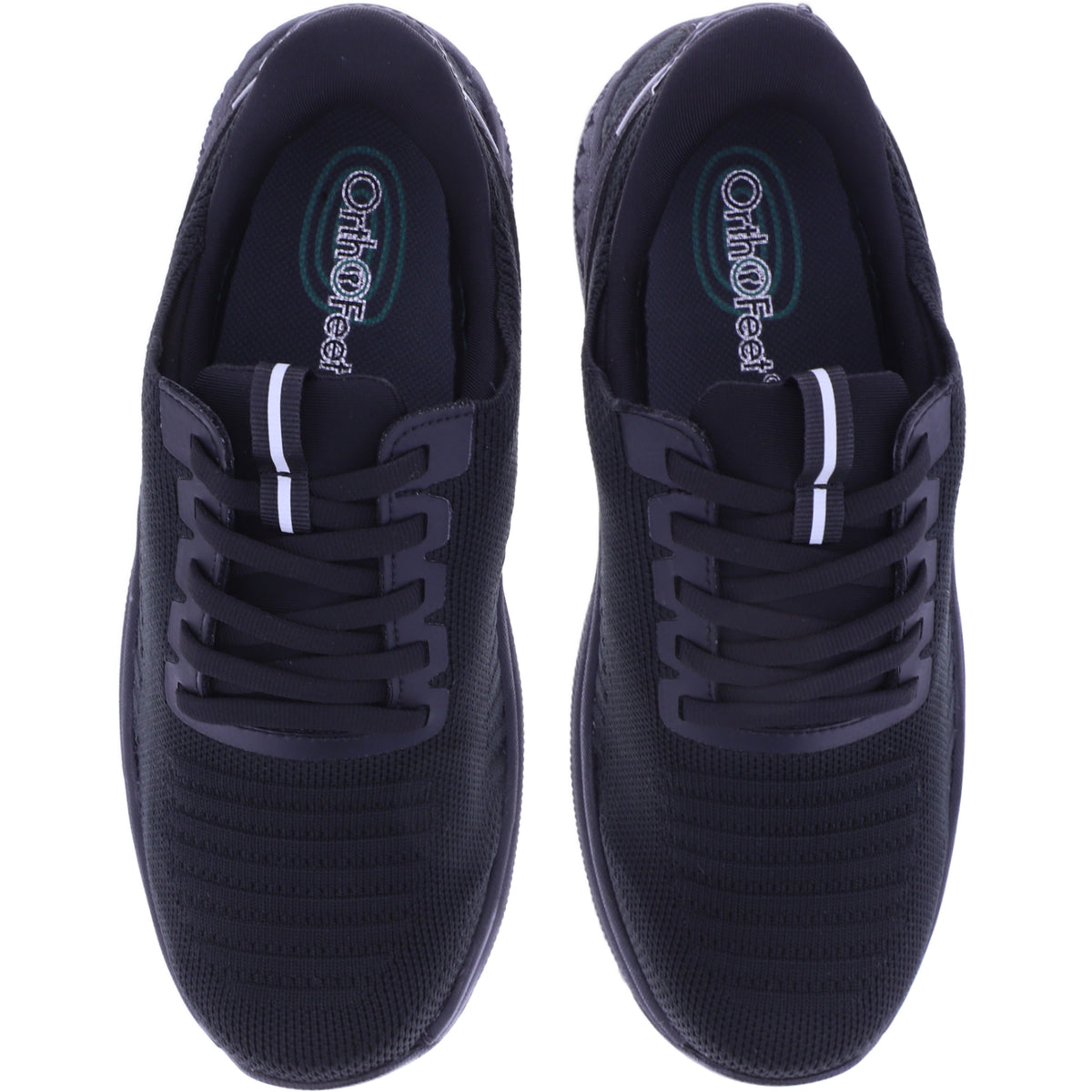 Orthofeet® | Kita | Schwarz-Schwarz | Hands-Free Schuhe mit Fersendämpfung | Damen Schnürer
