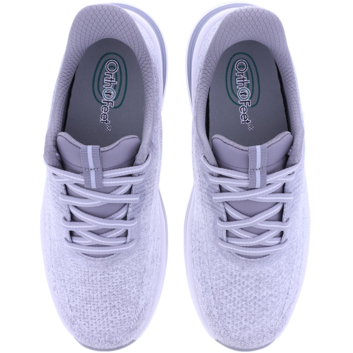 Orthofeet® | Nira | Light Gray Hellgrau | Hands-Free Schuhe mit Fersendämpfung | Damen Schnürer