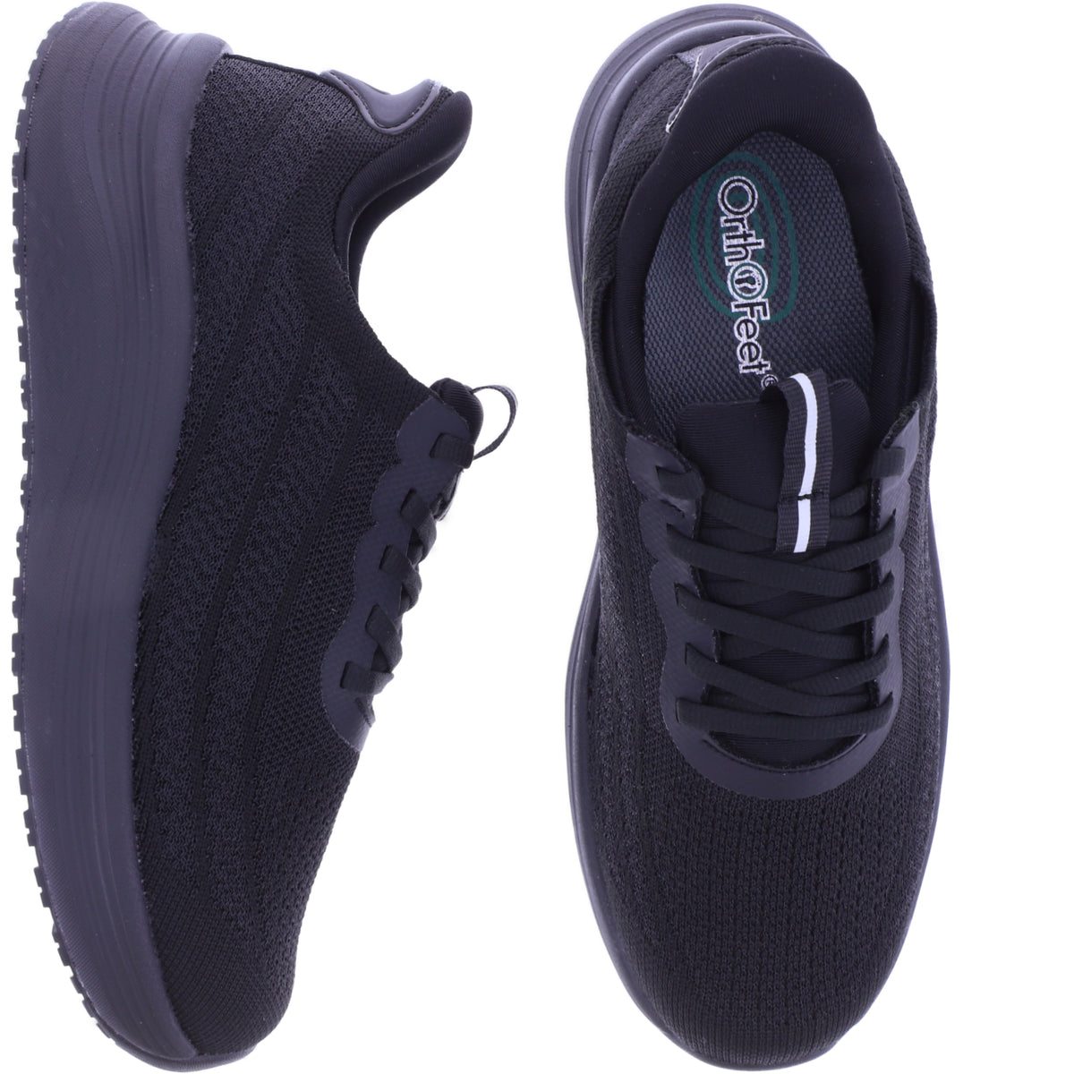 Orthofeet® | Nira | Schwarz | Hands-Free Schuhe mit Fersendämpfung | Damen Schnürer