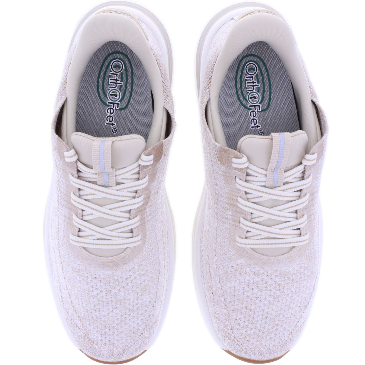 Orthofeet® | Nira | Blond-Beige | Hands-Free Schuhe mit Fersendämpfung | Damen Schnürer