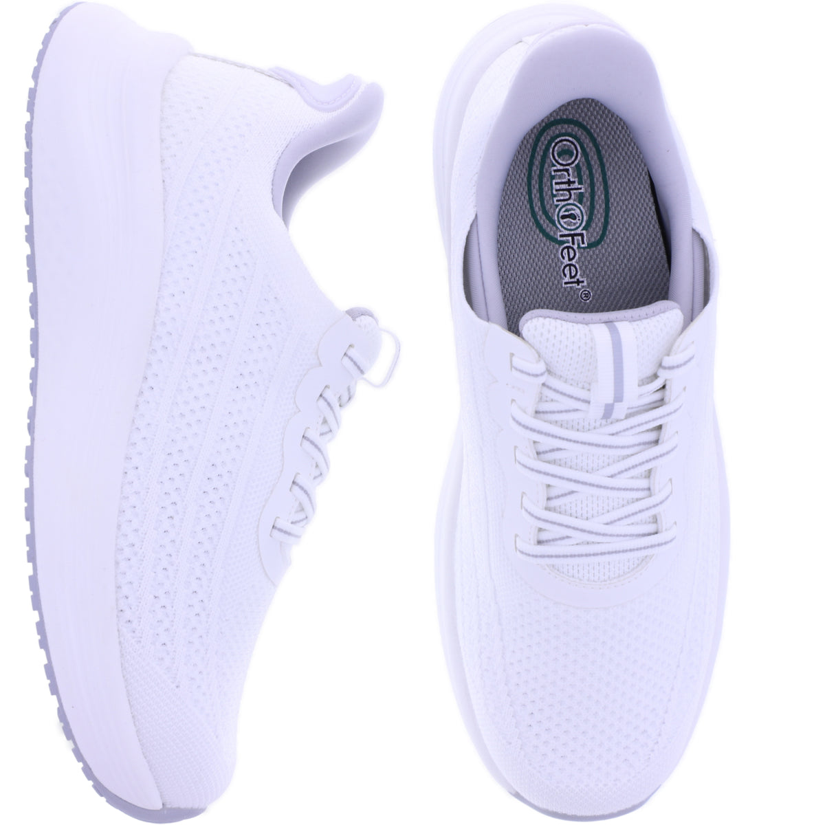 Orthofeet® | Nira | Weiß | Hands-Free Schuhe mit Fersendämpfung | Damen Schnürer
