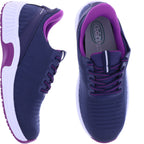 Orthofeet® | Kita | Dunkelblau-Orchidee | Hands-Free Schuhe mit Fersendämpfung | Damen Schnürer