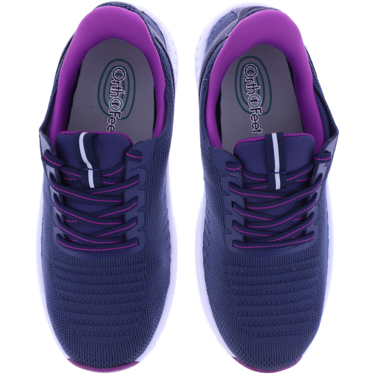 Orthofeet® | Kita | Dunkelblau-Orchidee | Hands-Free Schuhe mit Fersendämpfung | Damen Schnürer