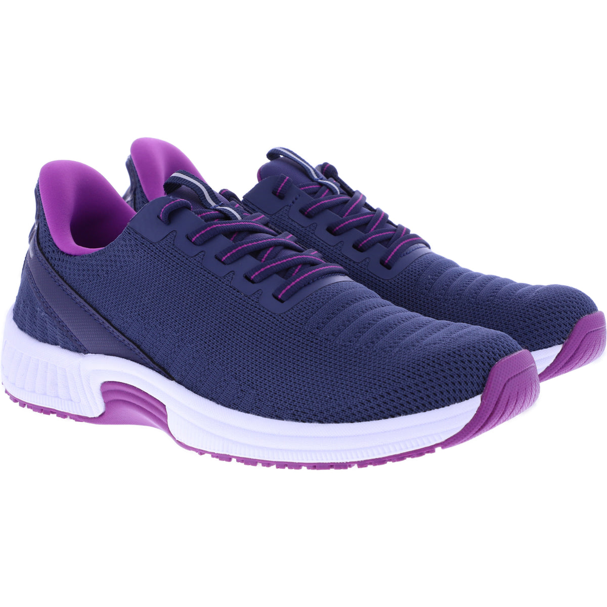 Orthofeet® | Kita | Dunkelblau-Orchidee | Hands-Free Schuhe mit Fersendämpfung | Damen Schnürer