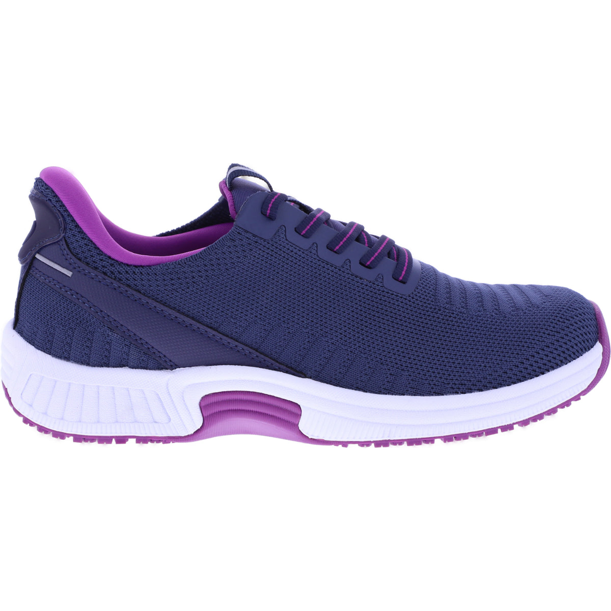 Orthofeet® | Kita | Dunkelblau-Orchidee | Hands-Free Schuhe mit Fersendämpfung | Damen Schnürer