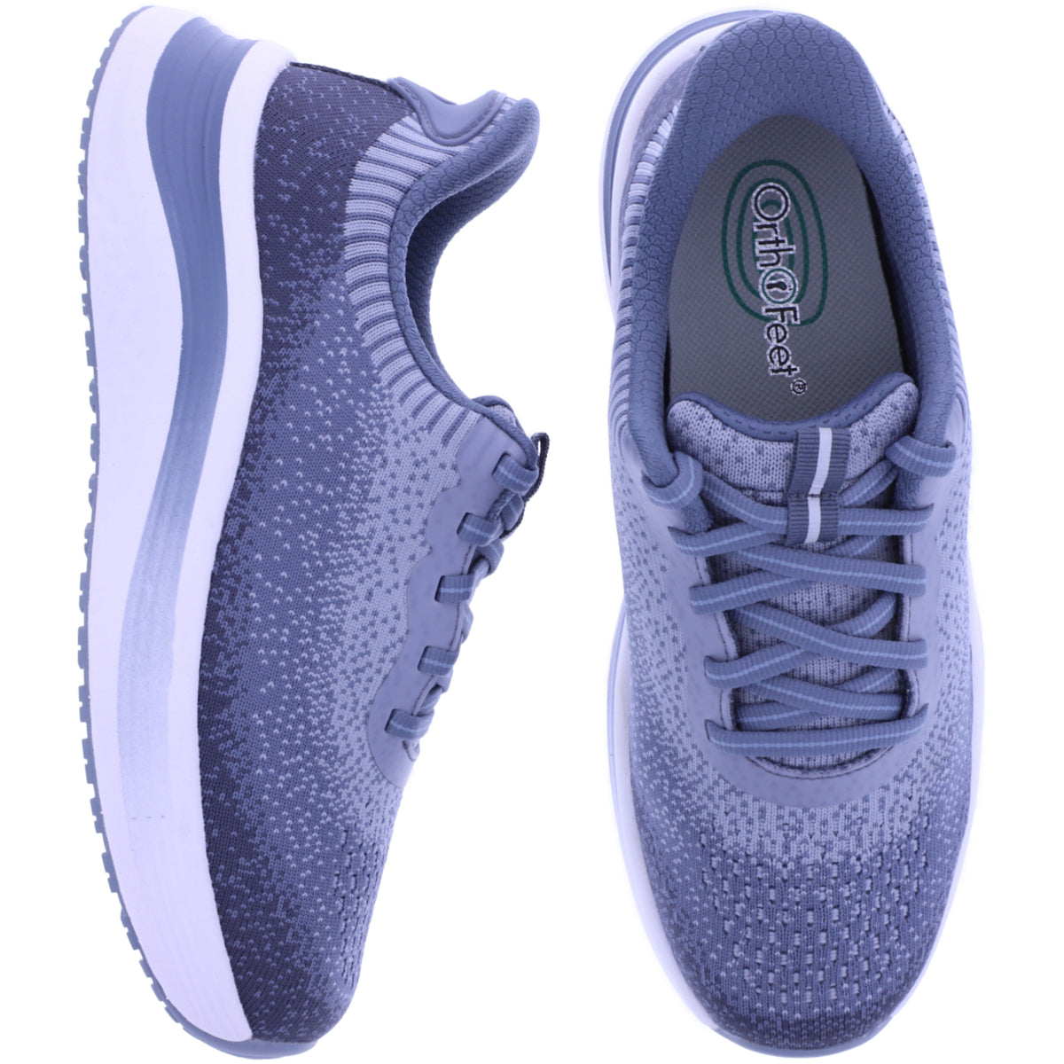 Orthofeet® | Nira | Slate Blue Hellblau-Multi | Hands-Free Schuhe mit Fersendämpfung | Damen Schnüre