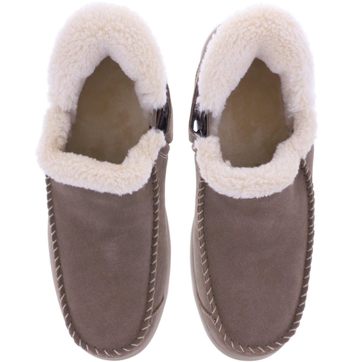 Orthofeet® | Lorin | Hellbraun-Taupe | Hands-Free Slipper mit Fersendämpfung | Damen Hausschuhe