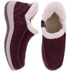 Orthofeet® | Lorin | Bordeaux-Rot | Hands-Free Slipper mit Fersendämpfung | Damen Hausschuhe