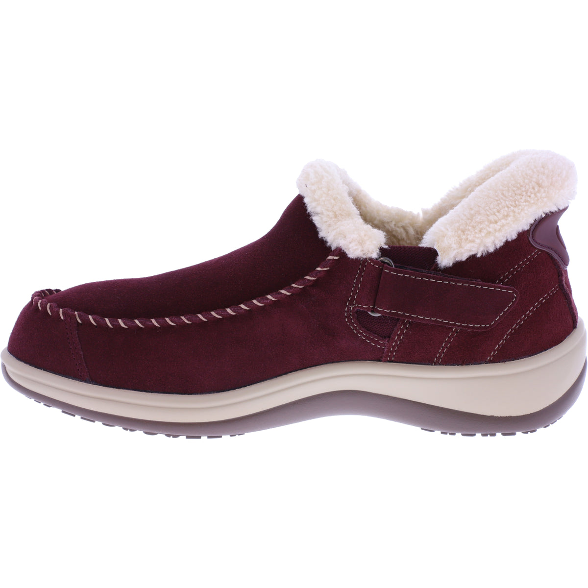 Orthofeet® | Lorin | Bordeaux-Rot | Hands-Free Slipper mit Fersendämpfung | Damen Hausschuhe