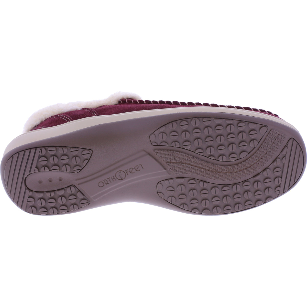 Orthofeet® | Lorin | Bordeaux-Rot | Hands-Free Slipper mit Fersendämpfung | Damen Hausschuhe