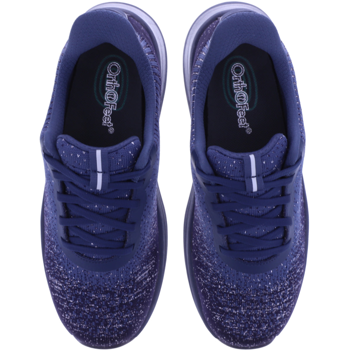 Orthofeet® | Nira | Navy-Silver | Hands-Free Schuhe mit Fersendämpfung | Damen Schnürer