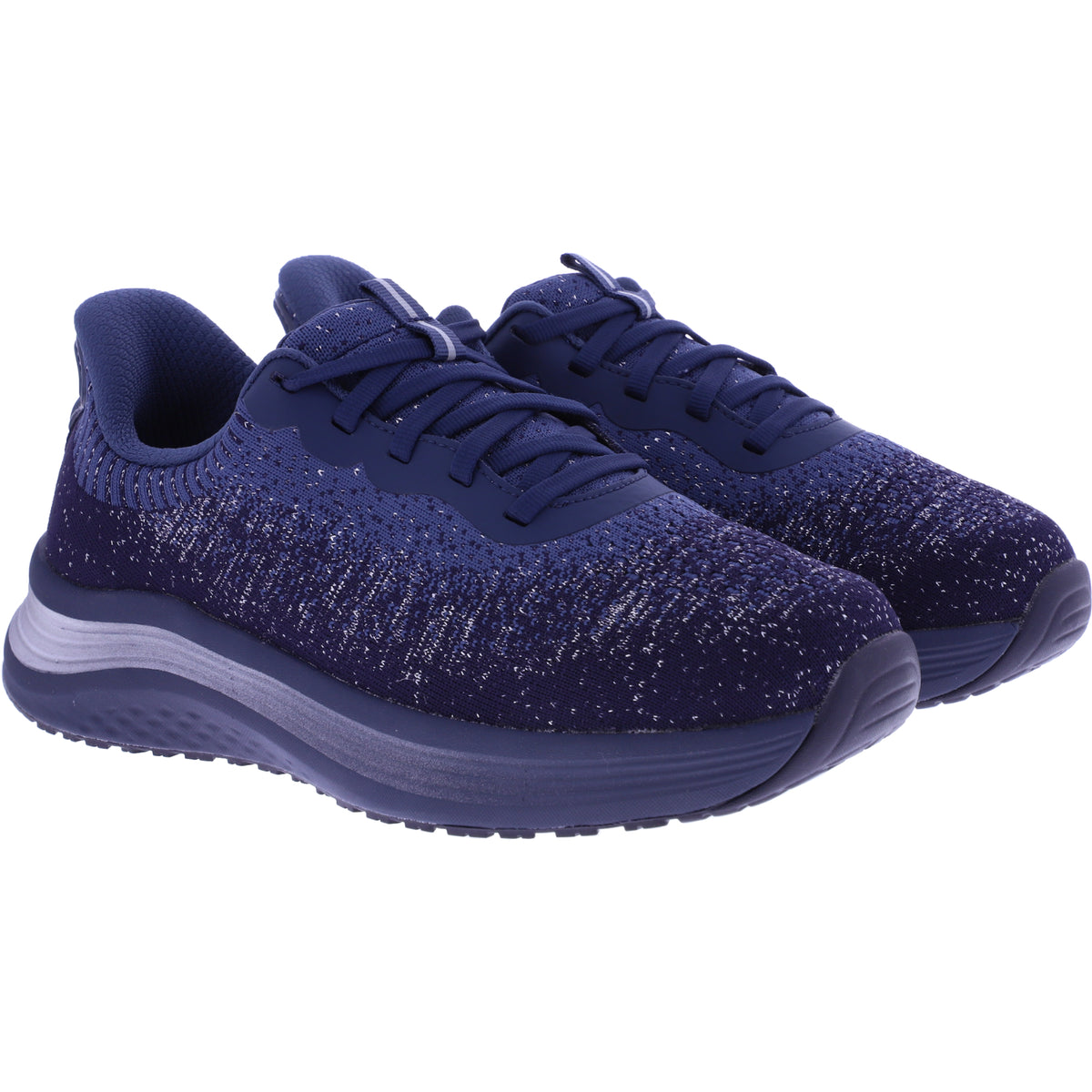 Orthofeet® | Nira | Navy-Silver | Hands-Free Schuhe mit Fersendämpfung | Damen Schnürer
