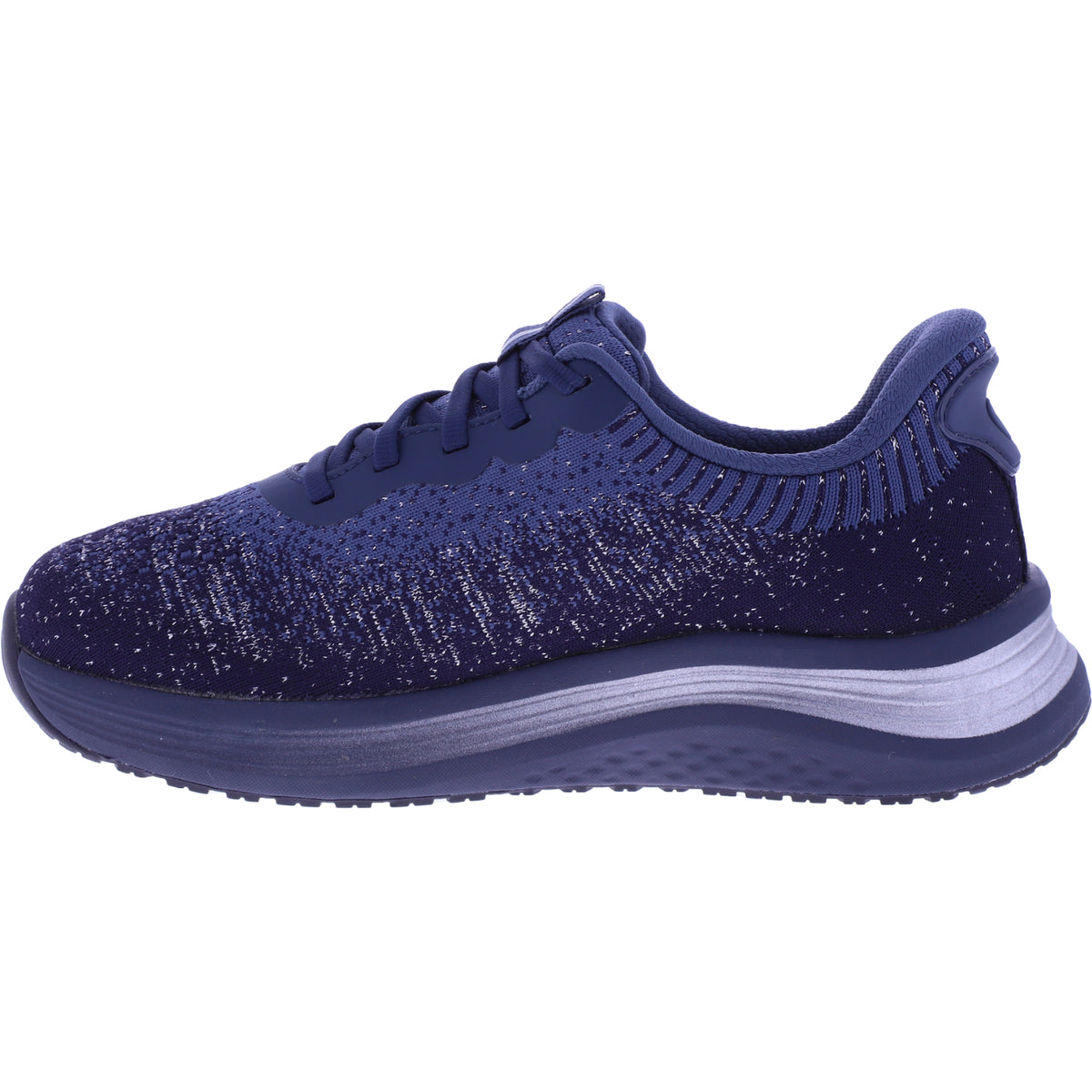 Orthofeet® | Nira | Navy-Silver | Hands-Free Schuhe mit Fersendämpfung | Damen Schnürer