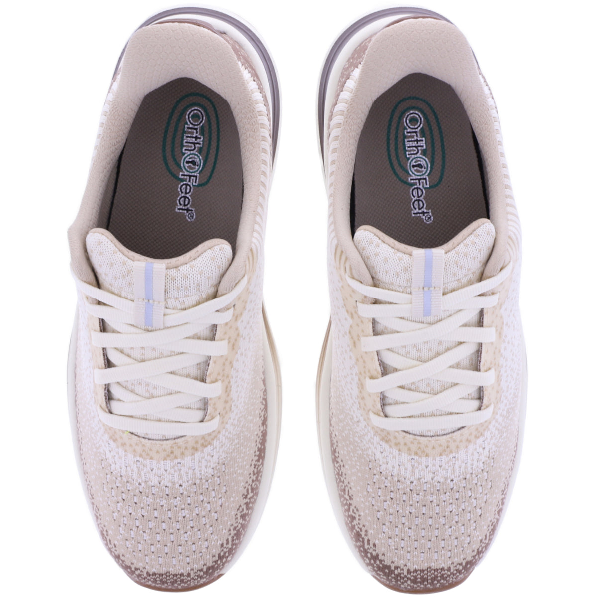 Orthofeet® | Nira | Taupe-Nutmeg | Hands-Free Schuhe mit Fersendämpfung | Damen Schnürer