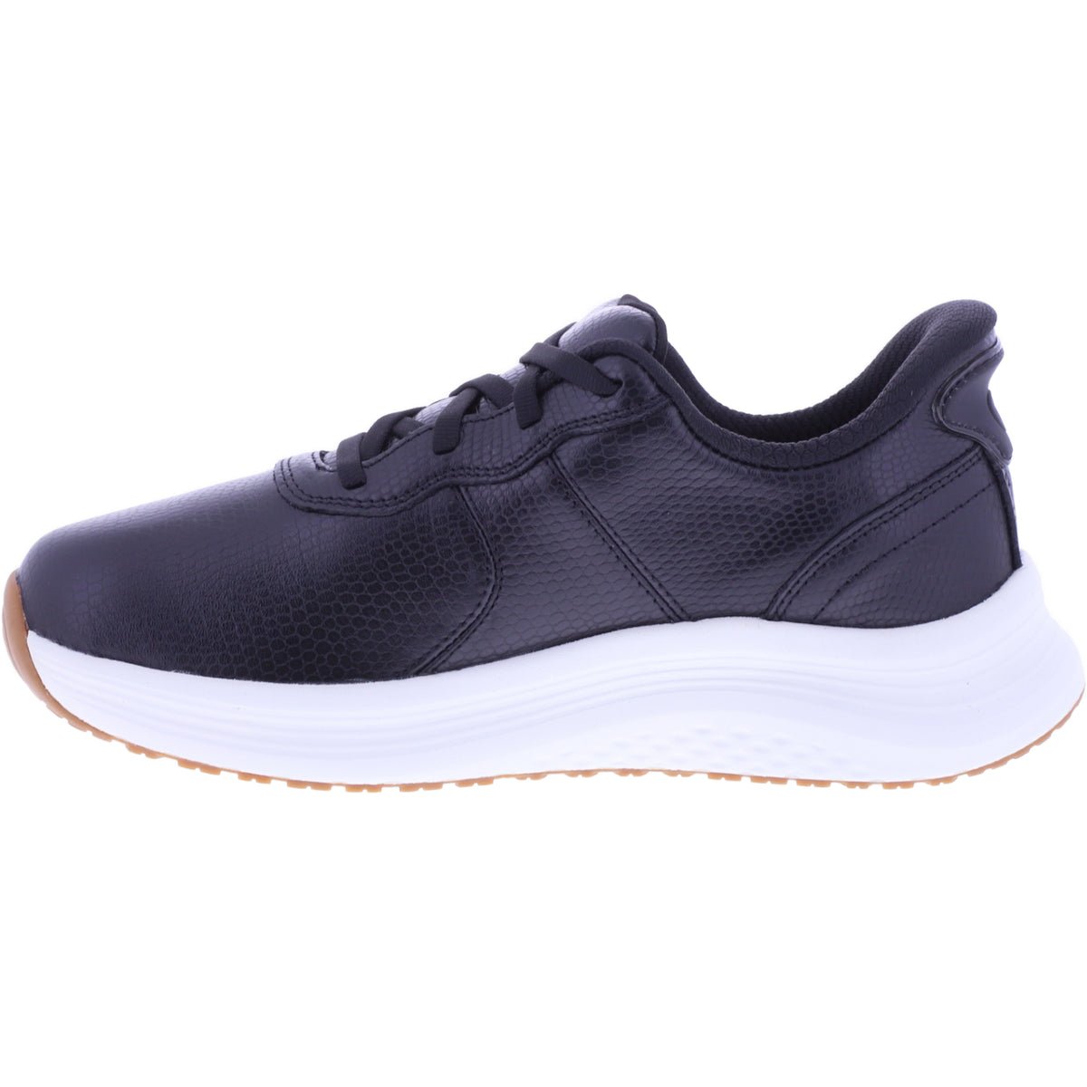 Orthofeet® | Stride | Schwarz Leder | Hands-Free Schuhe mit Fersendämpfung | Damen Schnürer
