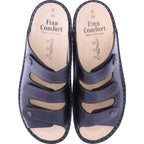 Finn Comfort / Menorca-Soft / Schwarz Nappa / Wechselfußbett / Art: 82564-014099 / Damen Pantoletten