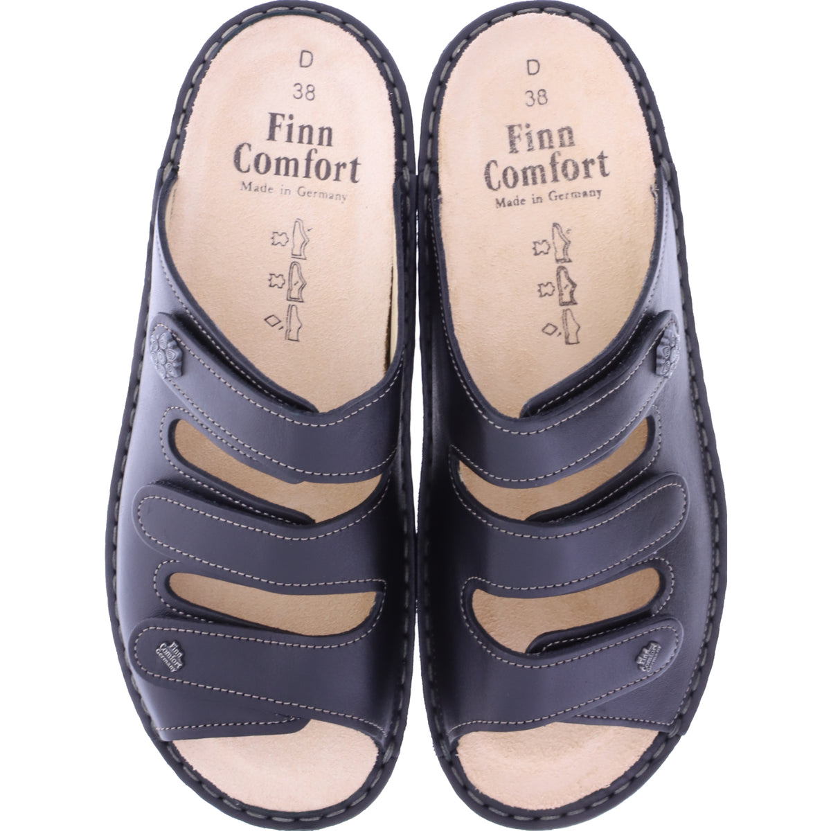 Finn Comfort / Menorca-Soft / Schwarz Nappa / Wechselfußbett / Art: 82564-014099 / Damen Pantoletten
