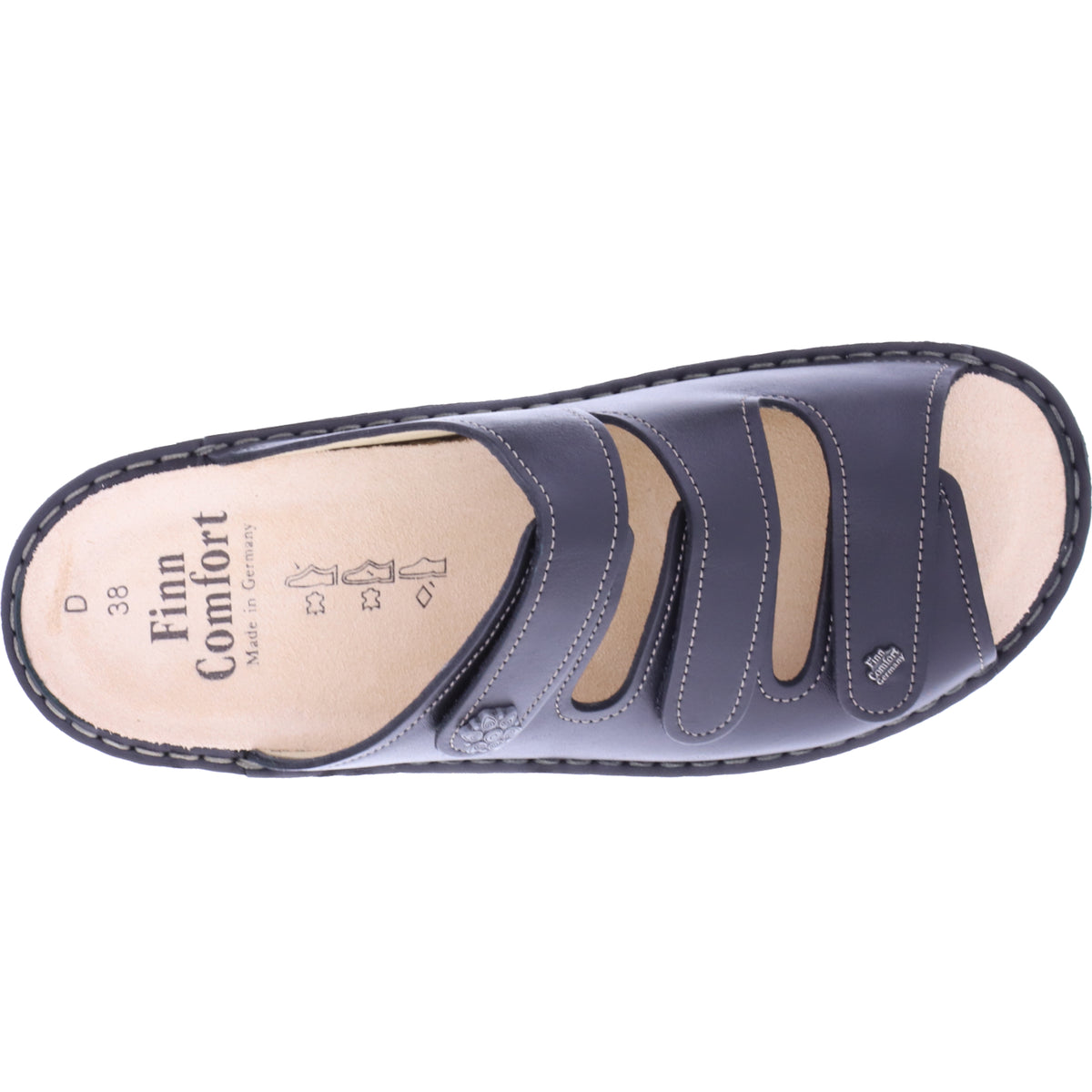 Finn Comfort / Menorca-Soft / Schwarz Nappa / Wechselfußbett / Art: 82564-014099 / Damen Pantoletten