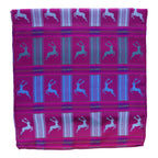 Otto Flemmich / Premium Seiden-Schal gewebt / Purpurpink-Türkisblaugrün / große Hirsche