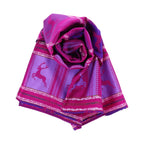 Otto Flemmich / Premium Seiden-Schal gewebt / Fuchsia-Amethystviolett / große Hirsche