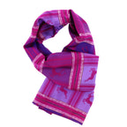 Otto Flemmich / Premium Seiden-Schal gewebt / Fuchsia-Amethystviolett / große Hirsche