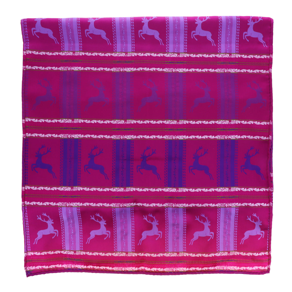 Otto Flemmich / Premium Seiden-Schal gewebt / Fuchsia-Amethystviolett / große Hirsche