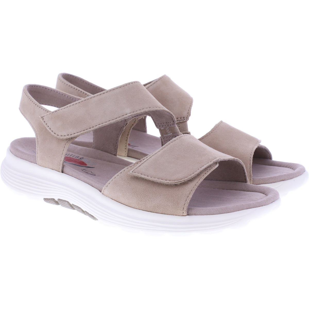 Rollingsoft by Gabor | Damen Aktiv Sandalen | Sand Samtchevreau-Leder | mit Klettverschluss