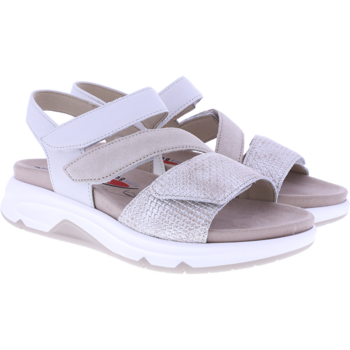 Rollingsoft by Gabor | Damen Aktiv Sandalen | Beige-Offwhite | mit Wechselfußbett