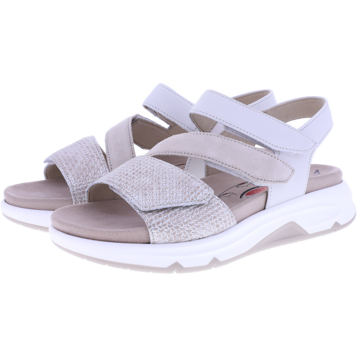 Rollingsoft by Gabor | Damen Aktiv Sandalen | Beige-Offwhite | mit Wechselfußbett