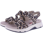 Rollingsoft by Gabor | Damen Aktiv Sandalen | Natur-Leomuster | mit Wechselfußbett
