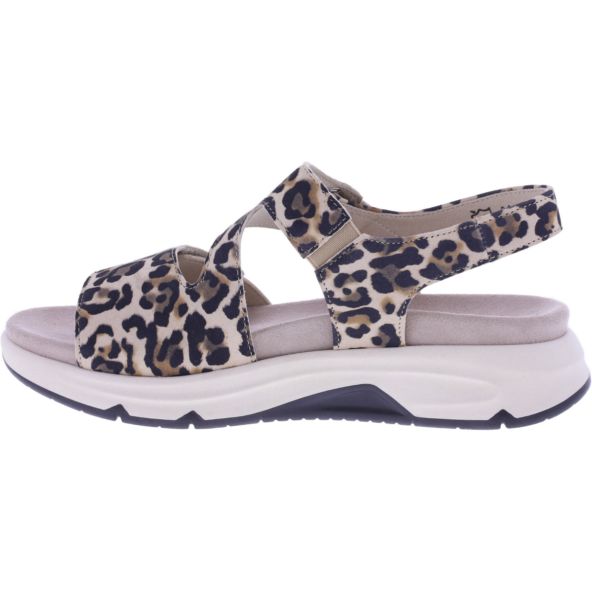 Rollingsoft by Gabor | Damen Aktiv Sandalen | Natur-Leomuster | mit Wechselfußbett