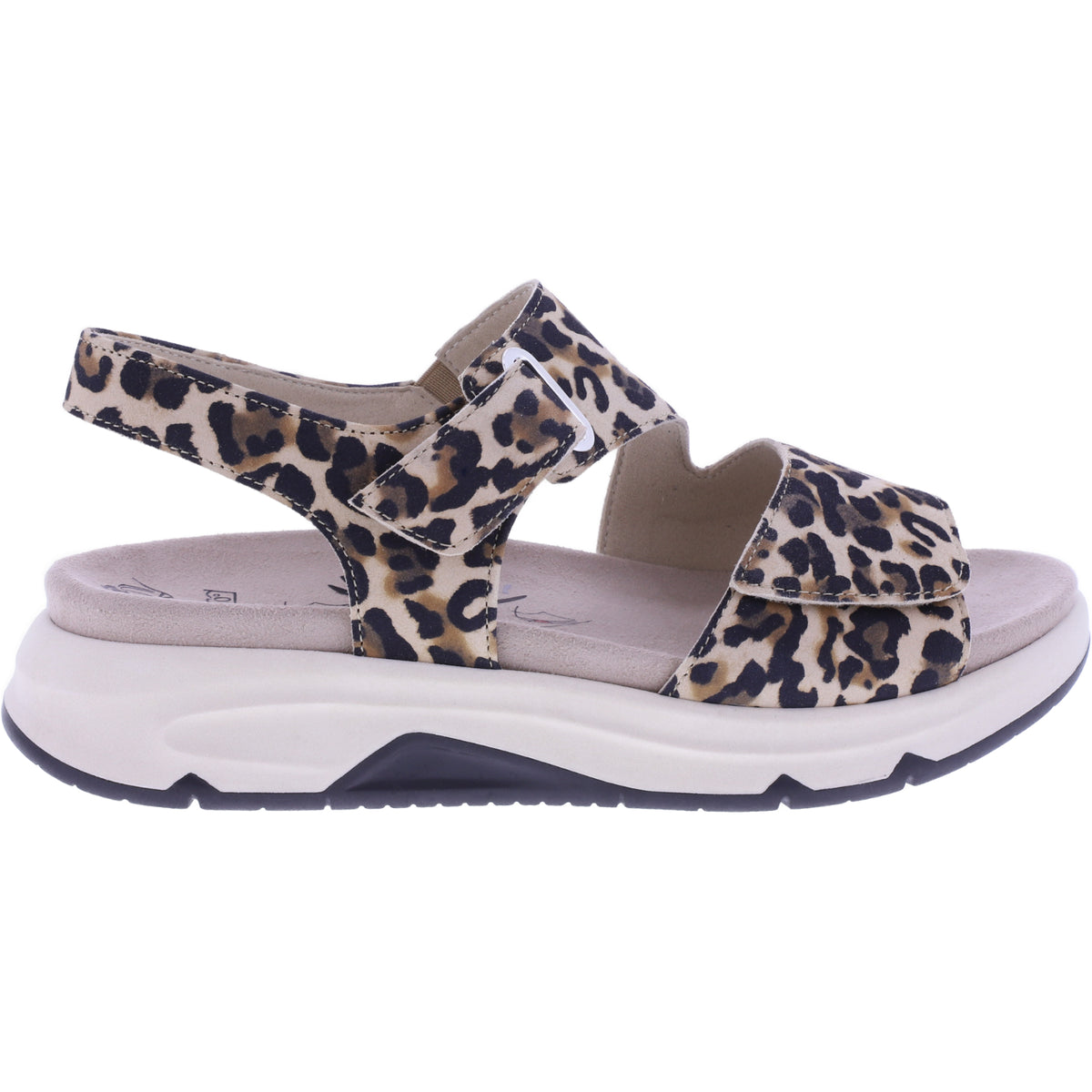 Rollingsoft by Gabor | Damen Aktiv Sandalen | Natur-Leomuster | mit Wechselfußbett