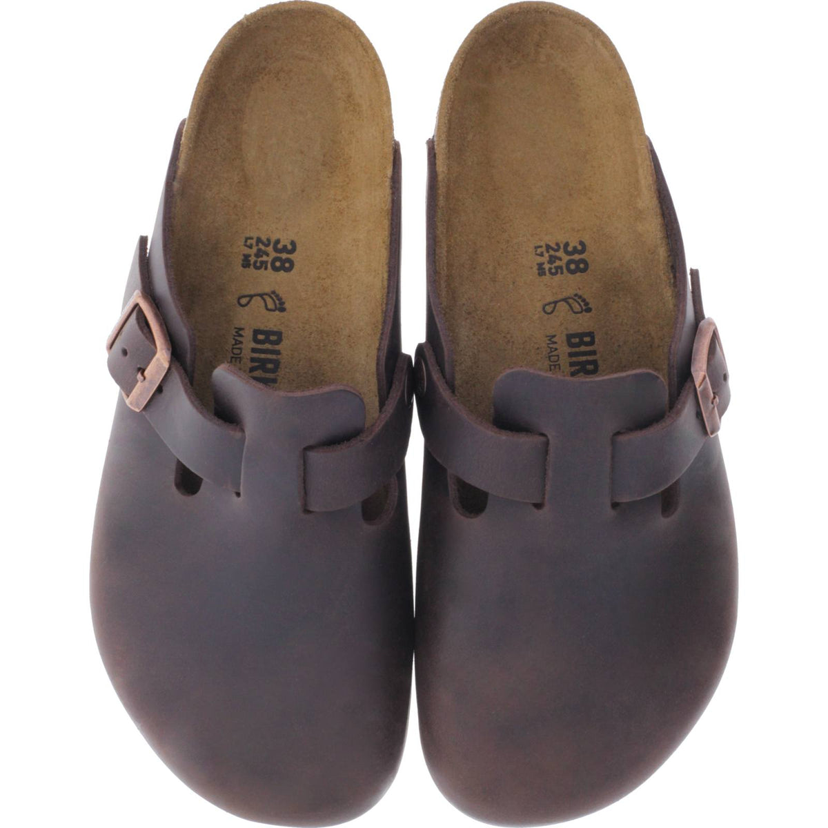 Birkenstock | Boston | Habana-Braun Fettleder | Weite: Normal | 860131 | Unisex Clogs