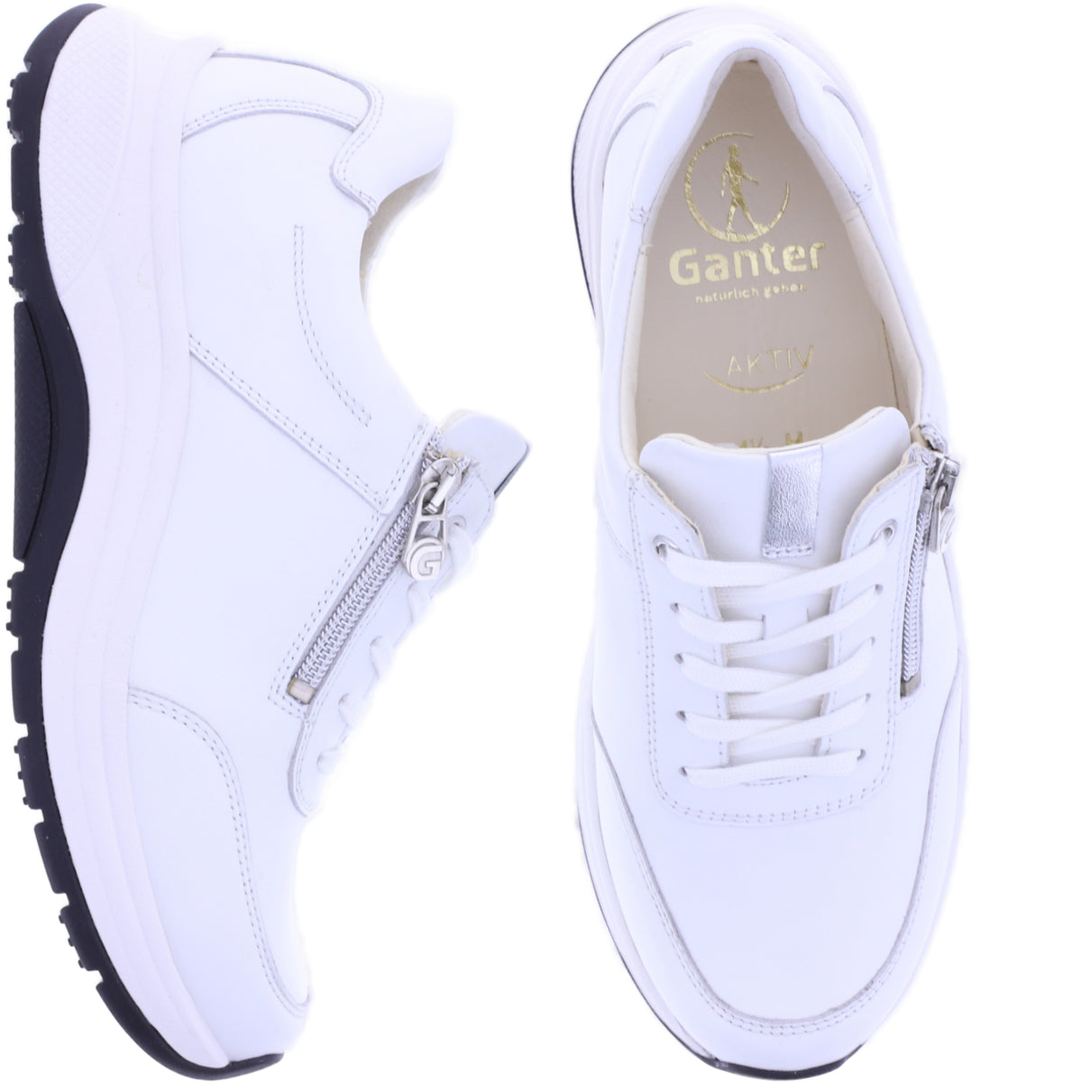 Ganter AKTIV | High Flyer | Milk-Weiß | Weite: H | Kalbsleder | 9-201811-0600 | Damen Schnürer