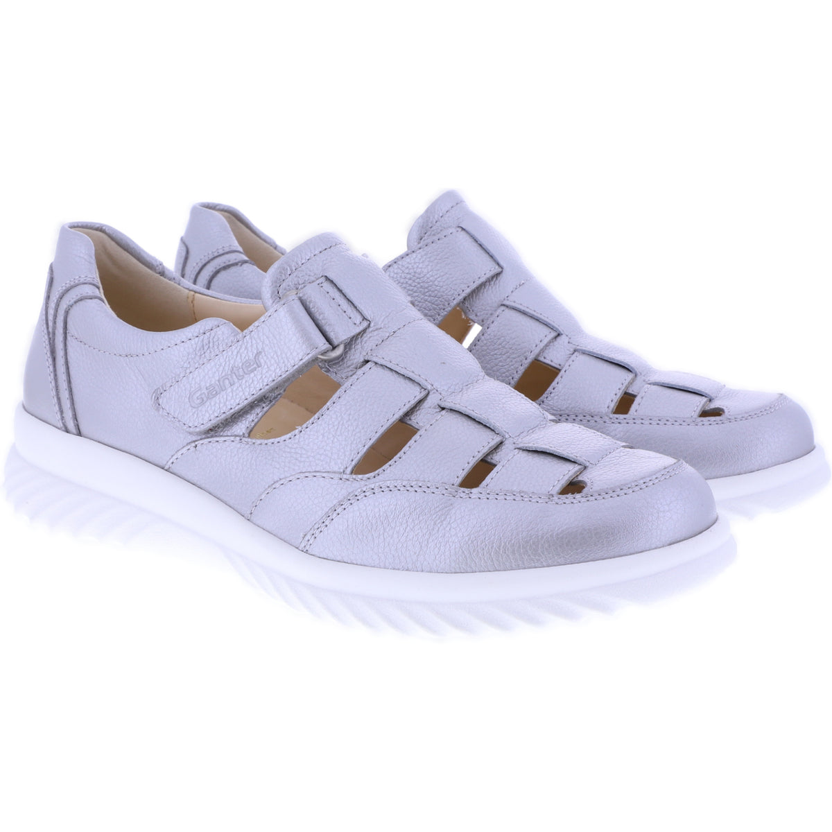 Ganter | Heike | Silber Softmetallic | Weite: H | Kalbsleder | 9-204550-7600 | Damen Sandale