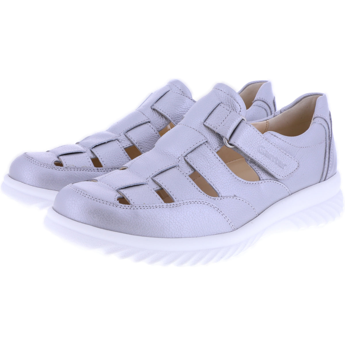 Ganter | Heike | Silber Softmetallic | Weite: H | Kalbsleder | 9-204550-7600 | Damen Sandale