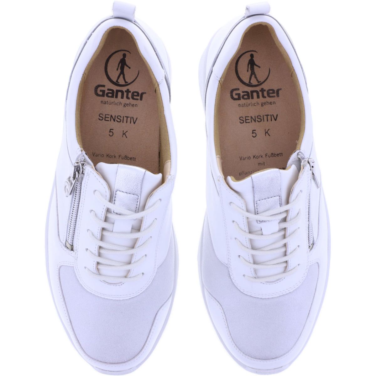 Ganter | Kira | Milk-Weiß | Kalbsleder | Sensitiv | Weite: K | 9-209227-0600 | Damen Schnürer