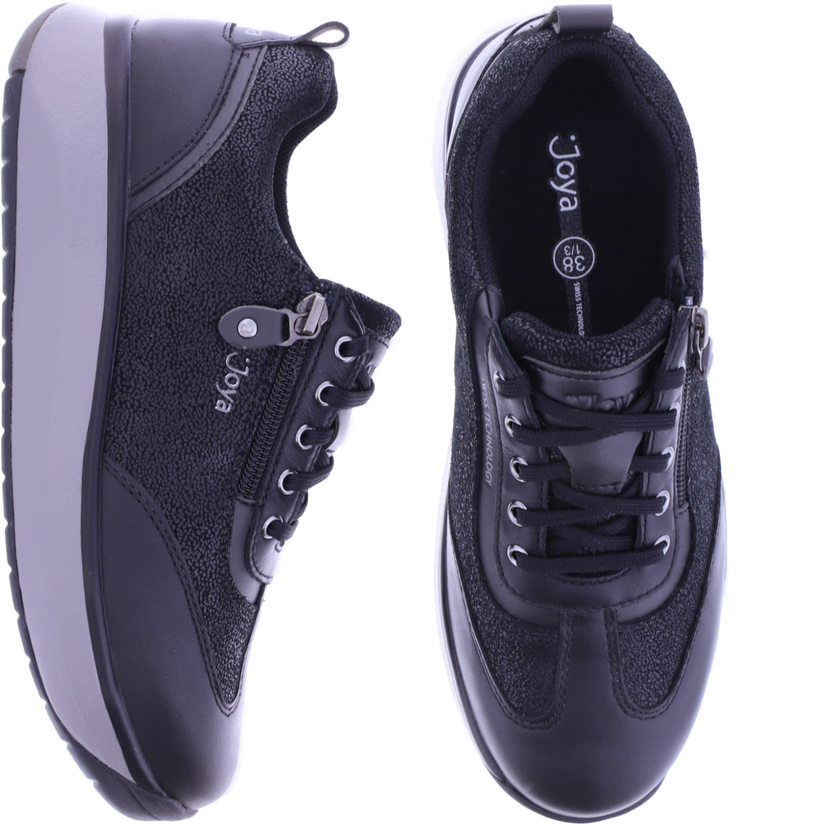 Joya | Laura | Black-Schwarz | Leder | Weite: H | 904cas | Damen Aktiv Schuhe