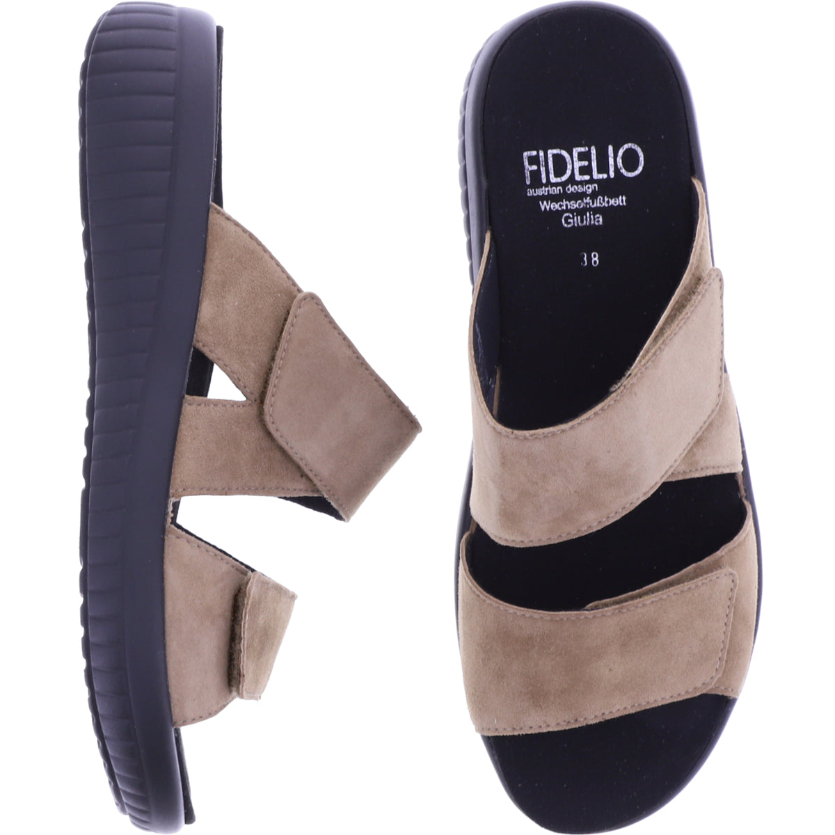 Fidelio | Giulia | Toasted-Braun | Nubukleder | Weite: G½ | Damen Pantoletten