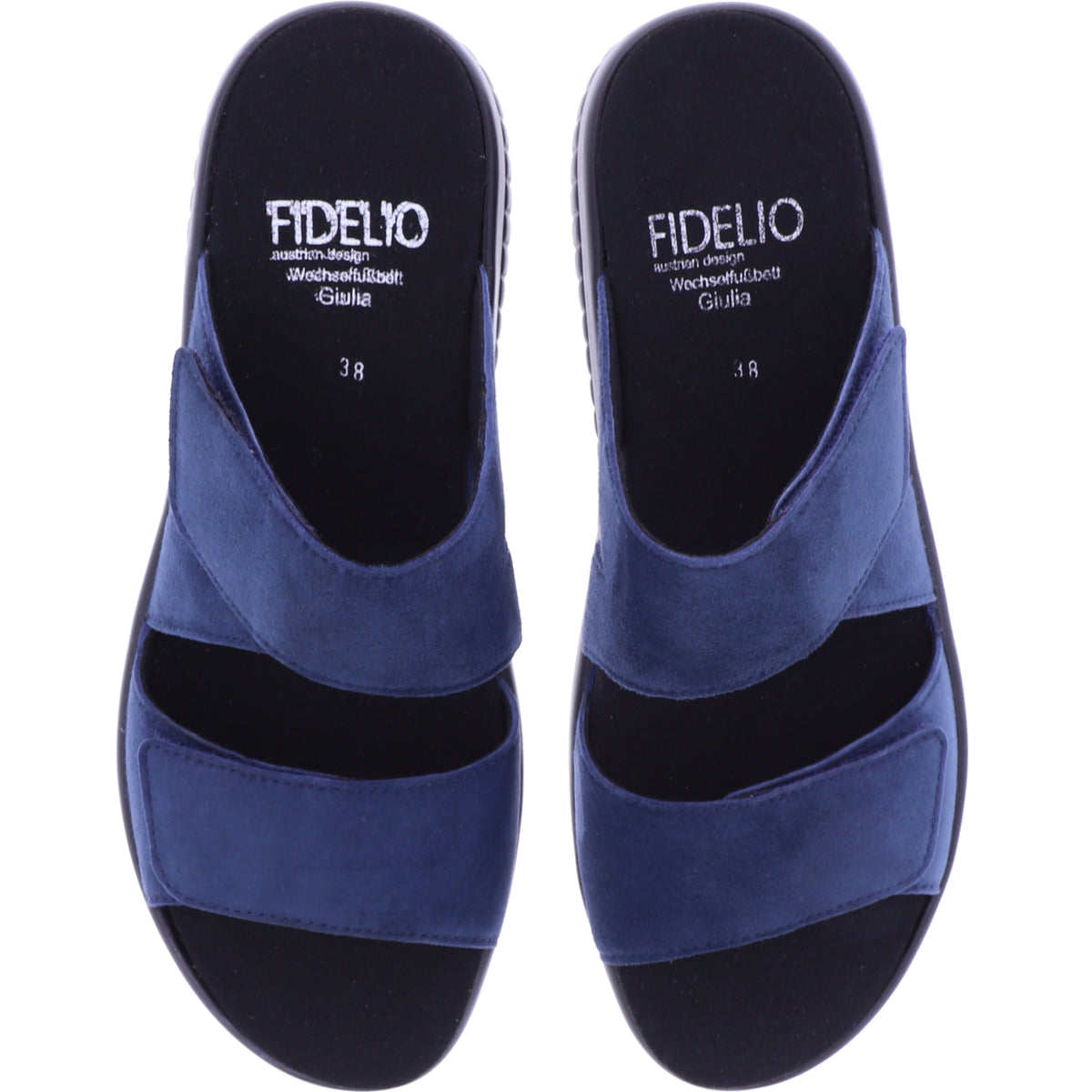 Fidelio | Giulia | Marine-Blau | Nubukleder | Weite: G½ | Damen Pantoletten
