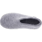 Glerups / Modell: "A" / Grey-Grau Wollfilz / Kalbsleder-Sohle / Geschlossene Hausschuhe